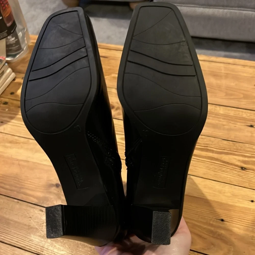 Women’s black leather 3 inch heal boots size 10 - Picture 5 of 7